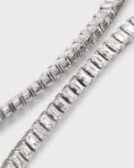 Image 4 of 5: Neiman Marcus Diamonds 18K White Gold Baguette Diamond Tennis Necklace, 29.5tcw