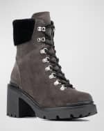 Image 3 of 4: Aquatalia Vikki Suede Shearling Hiker Boots