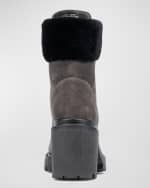 Image 2 of 4: Aquatalia Vikki Suede Shearling Hiker Boots