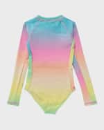 Image 2 of 4: Molo Girl's Necky Tie-Dye Rashguard One-Piece Swimsuit, Size 4-7