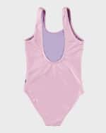 Image 2 of 3: Molo Girl's Nika Printed Low Back Swimsuit, Size 8-14