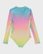 Image 2 of 2: Molo Girl's Necky Tie-Dye Rashguard One-Piece Swimsuit, Size 8-14