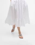 Image 2 of 6: Tory Burch Miller Metallic Logo Thong Sandals