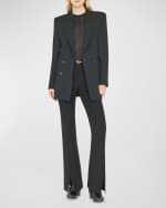 Image 5 of 6: FRAME Mesh-Lace Crewneck Baby Tee