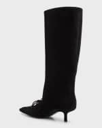 Image 3 of 6: Burberry Sovereign Suede Loafer Knee Boots