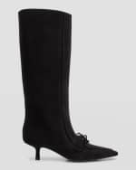 Image 1 of 6: Burberry Sovereign Suede Loafer Knee Boots