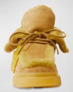 Image 4 of 4: Burberry Creeper Suede & Shearling Booties