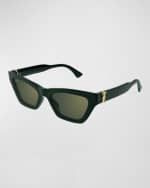 Image 3 of 3: Cartier Logo Acetate Cat-Eye Sunglasses