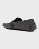Image 3 of 6: Fendi Men's FF-Buckle Leather Driving Shoes
