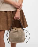 Image 3 of 5: Brunello Cucinelli Curly Shearling Drawstring Bucket Bag