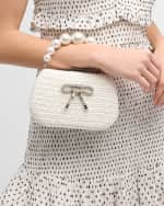 Image 2 of 6: BTB Los Angeles Bijou Bow Beaded Raffia Top-Handle Bag