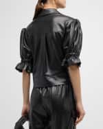 Image 5 of 6: Cinq a Sept Holly Cropped Vegan Leather Jacket