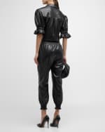 Image 4 of 6: Cinq a Sept Holly Cropped Vegan Leather Jacket