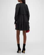 Image 3 of 6: Cinq a Sept Presley Tiered Silk Mini Dress