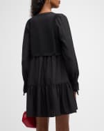 Image 4 of 6: Cinq a Sept Presley Tiered Silk Mini Dress