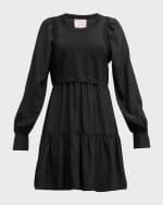 Image 1 of 6: Cinq a Sept Presley Tiered Silk Mini Dress