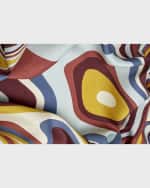 Image 3 of 3: L'Objet Waves Linen Sateen Tablecloth, 70" x 126"