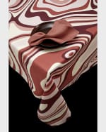 Image 2 of 3: L'Objet Waves Linen Sateen Tablecloth, 70" x 126"