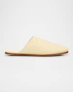 Image 1 of 6: Bottega Veneta Intrecciato Woven Leather Mule Slippers