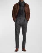 Image 5 of 6: Ralph Lauren Purple Label Men's Herringbone Cashmere Polo-Collar Sweater