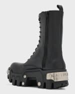 Image 3 of 6: Balenciaga Men's Bulldozer Platform Lace-Up Boots