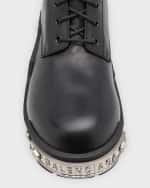 Image 4 of 6: Balenciaga Men's Bulldozer Platform Lace-Up Boots