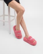 Image 2 of 6: Balenciaga Furry Platform Sandals