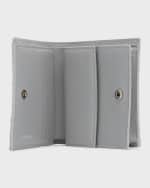 Image 5 of 5: Balenciaga Crush Flap Coin And Card Holder Metallized Quilted