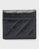 Image 3 of 4: Balenciaga Crush Flap Coin And Card Holder Quilted