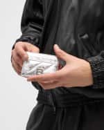 Image 2 of 4: Balenciaga Crush Card Holder Metallized Quilted