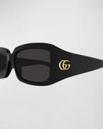 Image 2 of 3: Gucci GG Plastic Rectangle Sunglasses