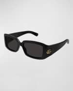 Image 1 of 3: Gucci GG Plastic Rectangle Sunglasses