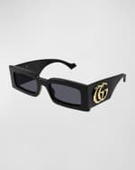 Image 3 of 3: Gucci Geometric Acetate Rectangle Sunglasses