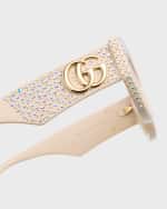Image 5 of 5: Gucci Embellished Acetate Cat-Eye Sunglasses