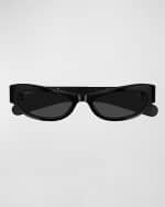 Image 3 of 3: Gucci Two-Tone Acetate Cat-Eye Sunglasses