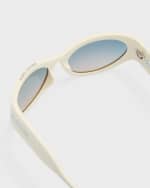 Image 3 of 5: Saint Laurent YSL Acetate Rectangle Sunglasses