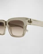 Image 2 of 3: Saint Laurent Men's SL 615 Plastic Rectangle Sunglasses
