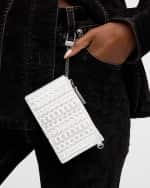 Image 2 of 4: Marc Jacobs The Monogram Metallic Top Zip Wristlet Wallet