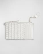 Image 3 of 4: Marc Jacobs The Monogram Metallic Top Zip Wristlet Wallet