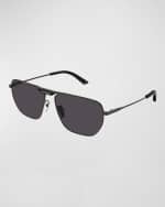 Image 1 of 3: Balenciaga Men's BB0298SM Metal Aviator Sunglasses