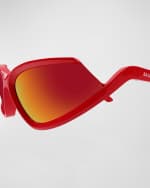 Image 2 of 3: Balenciaga Men's BB0289SM Plastic Wrap Sunglasses