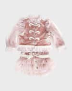 Image 1 of 4: Petite Maison Kids Girl's Clara Jacket and Bloomers Set, Size 6M-4