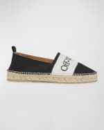 Image 1 of 6: Off-White Bookish Linen Logo Espadrille Loafers