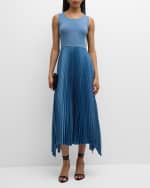 Image 2 of 6: Elie Tahari The Mave Pleated Sleeveless Midi Dress