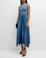 Image 5 of 6: Elie Tahari The Mave Pleated Sleeveless Midi Dress