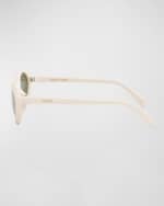 Image 4 of 5: Celine Triomphe Thin Acetate Cat-Eye Sunglasses