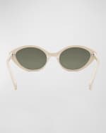 Image 5 of 5: Celine Triomphe Thin Acetate Cat-Eye Sunglasses