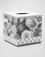 Image 2 of 2: MacKenzie-Childs Grey Always Flowers Boutique Tissues Box Cover