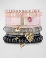 Image 3 of 5: Sydney Evan 14k Morganite Beaded Bracelet with Disc Charm