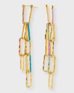 Image 1 of 5: Joanna Laura Constantine Multi-Wave Chain Earrings with Enamel